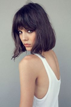 cute bob Short Hair With Bangs, Emma Stone, Shoulder Length Hair, Length Hair, Gorgeous Hair