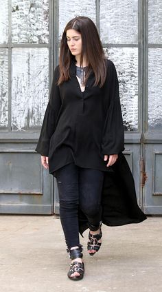 Black Shirt, Long Tunic Top, Black Maxi Shirt, Tunic Shirt, Plus Size Shirt, Long Sleeve Shirt, Asym Bohemian Black Long Sleeve Shirt, Black Lagenlook Blouse With Asymmetrical Hem, Gothic Long Sleeve Tops For Festivals, Gothic Long Sleeve Festival Tops, Black Blouse With Shirttail Hem For Fall, Black Bohemian Top For Alternative Fashion, Black Bohemian Long Sleeve Tunic, Bohemian Black Long Sleeve Tunic, Black Gothic Blouse For Alternative Fashion