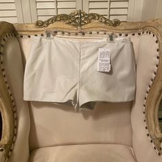 A Very Nice Pair Of Leather Shorts In A Beige Or Vanilla Color. They Have A Very Classic Cut To Them And Have A Back Zipper. The Shorts Are Unfortunately Too Big For Myself But On The Proper Size They Would Be Amazing!! Also Ask Inseam If Needed Because Length May Vary Depending On Height. Vanilla Color, Long Denim Shorts, Sailor Shorts, Silk Romper, Embellished Shorts, Agolde Jeans, Dressy Shorts, Tie Waist Shorts, Be Amazing