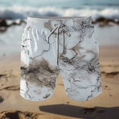 Category:WE-Pants; Season:Summer,All Seasons; Fabric:Polyester; Gender:Men's; Style:Vacation,Holiday,Hawaiian,Resort Style; Elasticity:Micro-elastic; Occasion:Holiday,Beach,Vacation; Fit Type:Relaxed Fit; Function:Lightweight,Breathable,Soft,Comfort; Waistline:Mid Waist; Pattern:Crack; Design:Drawstring,with Mesh lining,Elastic Waist,3D Print; Pants Type:Board Shorts,Swim Trunks,Swim Shorts; Fly Type:Drawstring,Elasticity; Front page:FF; Listing Date:01/20/2024; Production mode:External procurem White Shorts For Beach Season Outdoor Activities, White Shorts For Outdoor Beach Season, White Beach Season Shorts For Outdoor, White Beach Season Outdoor Shorts, White Bottoms For Beach Season Outdoor Activities, White Beach Season Bottoms For Outdoor, White Bottoms For Outdoor Beach Season, White Swim Trunks For Outdoor Beachwear, White Swim Trunks For Beachwear