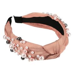 Unique Bargains 1 Pcs Women Knotted Headbands Fashion Wide Faux Pearl Bead Headband Hair Accessories Pink Features: The knotted headband is retro and elegant, adding charm and not easy to fall off. The headband is good for date, party or everyday wear. One size fit, suitable for most women and girl. The material of the headband is not easy to slip and will not fall off easily, so you don't have to worry about the headband falling when wearing the headband. The inner headband features good elasti Headwear Fashion, Bridesmaid Pearls, Vintage Headbands, Headband Tiara, Beaded Headband, Pearl Headband, Headband Styles, Hair Hoops, Bridal Headband