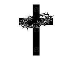 a cross with a crown of thorns on it