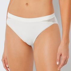 This Ambrielle brief panty is designed for a low-rise from super-soft, breathable stretch-knit with a delicate lace waistband and full back coverage to feel secure in your most essential layer. Features: Breathable, Lace Trim, Stretch FabricFiber Content: 79% Nylon, 21% SpandexFabric Description: MicrofiberCare: Machine WashMaterial: MicrofiberCountry of Origin: Imported Stretch Mesh Seamless Bottoms, Seamless Stretch Mesh Bottoms, Fitted Seamless Mesh Bottoms, Light Support Nylon Briefs, White Stretch Bottoms With Lined Body, Elegant White Nylon Bottoms, Feminine Stretch Brief Swimwear, Seamless Briefs For Relaxation, Seamless Relaxation Brief Bottoms