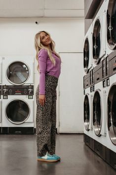 Get ready to rock a retro look with The Saylor Wide Leg Jeans in leopard print. These high-waisted jeans feature a wide leg cut for added comfort and a flattering silhouette. Made with comfortable black denim, these jeans are not only cute, but also perfect for all-day wear. Paired with THE KENNY TIE FRONT VEST IN CREAM and THE FRANCESCA MULES IN DARK TAUPE High waist Back pockets Wide leg 98% cotton, 2% spandex Runs true to size. Small (00-0), Medium (2-4), Large (6-8) In-seams: Small: 27.5", M Tie Front Vest, Happy Threads, Summer Goddess, Pink Desert, Exclusive Clothing, Dark Taupe, Nursing Friendly, Rock A, Retro Look