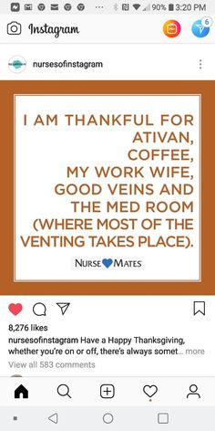 an instagram page with the message i am thanksgiving for my work wife