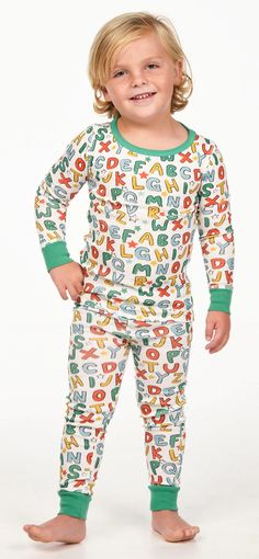 Smart Dreams - Alphabet pajamas and cards Playful White Sleepwear For Home, Playful Character Print Sleepwear For Bedtime, Playful Sleep Sets With Character Print, Multicolor Character Print Sleepwear For Pajama Party, Fun Cartoon Print Sleepwear For Playtime, Fun Multicolor Character Print Sleepwear, White Graphic Print Bedtime Sets, Playful Green Cartoon Print Sleepwear, White Graphic Print Sets For Bedtime