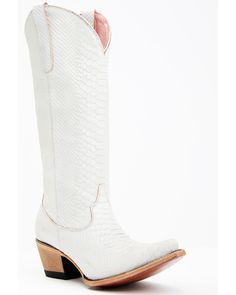 Junk Gypsy by Lane Women's Desert Highway Western Boots - Snip Toe, Silver Western Boots With Zipper Closure, Western Fitted Boots With Zipper Closure, Fitted Western Boots With Zipper Closure, White Cowgirl Boots, Snake Skin Design, Desert Highway, Womens Cowgirl Boots, Skin Design, Heel Caps