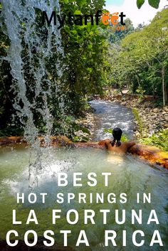 the cover of best hot springs in la fortuna costa rica, featuring a waterfall