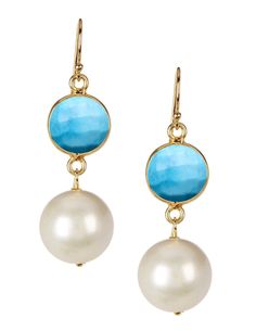 Designer Sandals, Gold Drop Earrings, Pearl Drop Earrings, Pearl Drop, Gold Plated Sterling Silver, Turquoise Stone, Gold Earrings, Jewelry Collection, 18k Gold