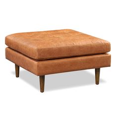 PRICES MAY VARY. Full-grain semi-aniline dyed Italian tanned leather upholstery Cognac tan color features a non pigmented leather accentuating the natural beauty of the hide. The leather will scuff and will develop into a beautiful vintage patina with use Each hide is unique and will vary in depth of color. Corner blocked wooden frame in mahogany finish High-density foam with polyester filling. Feather down topper on seating surfaces. Pirelli webbing Cushion is non-removable. Solid wood legs in Tufted Leather Ottoman, Grey Linen Sofa, Poly & Bark, Large Tables, Poufs & Ottomans, Tufted Leather, Cocktail Ottoman, Leather Ottoman, Kiln Dried Wood