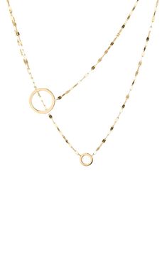 Tiered chains house open-circle pendants on this layered 14-karat-gold necklace that brings warn light to your neckline. 17" length; 3/4" pendant 14k gold Imported Lana Jewelry, Circle Pendant, Tango, Gold Necklace, Nordstrom, Yellow Gold, Pendant Necklace, Chain, Pendant