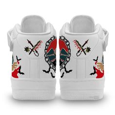 Stranger Things Eddie Munson Sneakers Custom Hellfire Club Air Mid – Gear Wanta Stranger Things Eddie Munson, Stranger Things Hellfire Club, Stranger Things Hellfire, Hellfire Club, Mid Shoes, Eddie Munson, Mid Top Sneakers, Shoes Custom, Mid Top