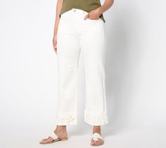 Chill all summer long in the Charlee. These flattering zip-front jeans keep things casual with a wide cuffed hem and ankle-bearing length while the blooming boho embroidery's got all the boutique feels. From Driftwood. Bohemian Bottoms With Frayed Hem For Spring, Bohemian Spring Bottoms With Frayed Hem, Spring Wide Leg Bottoms With Embroidered Hem, Spring Wide-leg Bottoms With Embroidered Hem, Spring Jeans With Rolled Hem And Cuffed Ankles, Spring Cotton Jeans With Rolled Hem, Rolled Hem Cotton Jeans For Spring, Cotton Jeans With Rolled Hem For Spring, Casual Bottoms With Embroidered Hem For Spring