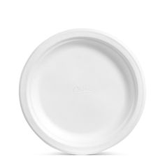 a white paper plate on a white background