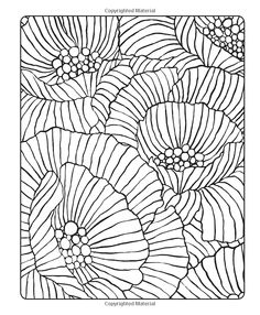 a coloring page with flowers and leaves in black and white