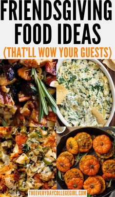 Create the ultimate Friendsgiving menu with these simple yet mouthwatering recipes! From appetizers to main courses and desserts, these dishes will add a festive touch to your table. Intimate Thanksgiving Dinner, Untraditional Thanksgiving Dinner, Untraditional Thanksgiving, Food Ideas To Make, Thanksgiving Food Ideas, Friendsgiving Appetizers, Thanksgiving Entree, Friendsgiving Food Ideas, Creative Dishes