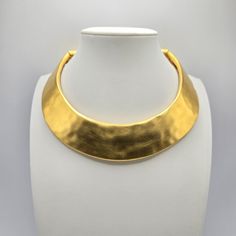 Givenchy Goldtone Choker Collar Necklace 1980s Chunky Couture Runway Mogul Mobwife Vtg. Chunky Matte Gold Tone Givenchy Cleopatra Style Necklace Features A Slightly Hammered Surface And A Hinged Style Closure. Slightly Over 1" Wide At The Widest Portion Of Necklace. Stamped With The Givenchy Symbol And Marked 'Givenchy Paris New York' On Back. Slight Surface Scratching Is Visible. Cleopatra Jewelry, Cleopatra Style, Gold Collar Necklace, Givenchy Jewelry, Choker Collar Necklace, Givenchy Paris, Couture Runway, Choker Collar, Style Necklace