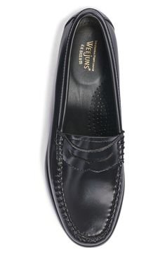 Rich leather elevates a handsome loafer styled with a moc toe and low heel that will lend a timeless sophistication to your office style. Leather upper, lining and sole Imported Classic Slip-on Moccasins For Office, Classic Round Toe Moccasins For Office, Semi-formal Moc Toe Oxfords, Classic Moc Toe Oxfords For Semi-formal Occasions, Office Goodyear Welted Moc Toe Moccasins, Classic Moc Toe Oxfords For Business Casual, Classic Round Toe Loafers For Business Casual, Classic Formal Loafers With Moc Toe, Classic Almond Toe Moccasins For Office