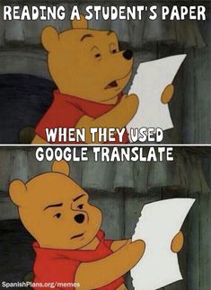 winnie the pooh is reading a paper