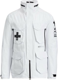 Here is a beautiful Ralph Lauren water-repellent hooded jacket . Fully seam-sealed for extra protection . Light weight . Mockneck , stowaway hood . Two-way full-zip front . Snapped storm placket . Interior drawcord at the waist . Size Medium . Brand new with tags . Comes from a smoke and pet free home . Will ship super fast ! White Urban Parka With Long Sleeves, White Spring Parka For Streetwear, Ralph Lauren Long Sleeve Outerwear For Outdoor, White Utility Jacket For Winter, White Winter Utility Jacket, Ralph Lauren Casual Spring Sport Coat, White Long Sleeve Utility Jacket With Patch Pockets, Casual Ralph Lauren Sport Coat With Pockets, Modern White Cotton Outerwear