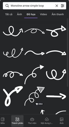 an iphone screen with various hand drawn lines and arrows on the bottom right corner, along with text that reads monoline arrow simple loop