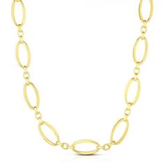 "14K Yellow Gold 18\" 10mm Shiny Oval Fancy Link Necklace with Lobster Clasp * Metal: 14K Gold * Metal Color:   Yellow * Chain Length:  18 inches * Width:  10mm * Chain Type:   Oval Fancy Link * Finish :  Polished * Closure:  Lobster To view my entire collection of handcrafted jewelry, please visit my storefront here: https://www.etsy.com/shop/AMJEWELLRYNYC *All items will be packaged in a high-quality Jewelry box!* *SHIPPING* We are located in NY and we offer various shipping options! Orders in the U.S will be shipped out USPS first class (3-5 business day) for FREE!! *RETURNS* You can return your item within 14 days. If you are not satisfied with your purchase, please contact us within 7 days of receiving your item with your refund request. Buyer pays for returns. Check out our Beautiful Royal Chain, Italy Necklace, 14k Yellow Gold Necklace, Yellow Gold Necklace, Elegant Necklace, Yellow Gold Chain, Elegant Necklaces, Gold Polish, Shine On