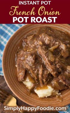 a plate full of french onion pot roast