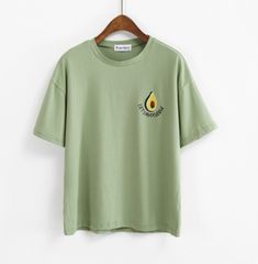 Avocado T Shirt, Cute Avocado, Cool Tee Shirts, Embroidery Tshirt, Green Tshirt, Fashion Korean, Harajuku Fashion, Cute Tshirts, Embroidered Shirt