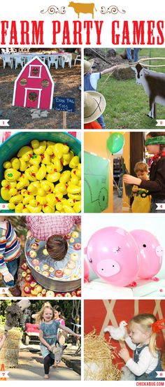 farm party games and activities for kids to play in the yard or on the lawn