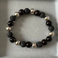 ".7mm stretchy string, 8mm beads, 6.5\" pictured, can be made to any size if message, also can have more than 1 quantity if asked" Black Beaded Bracelet, Black Beaded Bracelets, 8mm Beads, Black Beads, Beaded Bracelet, Jewelry Bracelets, Etsy Accessories, Beaded Bracelets, Accessory Gift