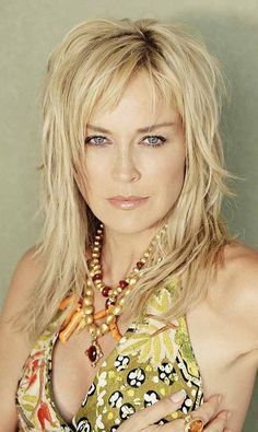 Long Shag Hairstyles, Long Shag, Choppy Layers, Long Face Hairstyles, Face Book, Sharon Stone