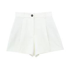 F00177972-202 White Bottoms With Built-in Shorts For Work, Elegant White Bermuda Bottoms, Classic White High-waisted Bermuda Shorts, Classic White Bottoms With Built-in Shorts, Classic White Bermuda Shorts, White Short Leg Bottoms For Workwear, Wide Leg White Shorts For Work, White Wide Leg Workwear Shorts, White Wide Leg Shorts For Work