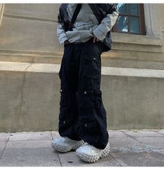 价格：13.95 Y2k Blue Aesthetic, Sweatpants Wide Leg, Pants Low Waist, Men Sweatpants, Wide Leg Joggers, Women Cargo Pants, Oversized Outfit, Trouser Outfits, Track Suit Men