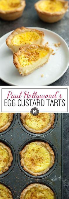 an egg custard tarts recipe in a muffin tin