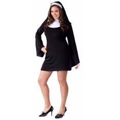 Naughty Nun Black and White Costume - Plus Size (16W/20W) (1/Pk) Halloween Costume Plus Size, Nun Halloween Costume, Nun Halloween, Black And White Costume, Nun Costume, Plus Size Costume, Plus Size Halloween Costume, Fun World, Plus Size Halloween