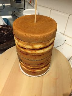 a stack of pancakes sitting on top of a wooden table