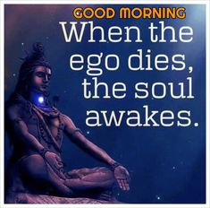 a buddha statue with the words good morning written in white on it, and an image of