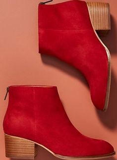 New In Box, Anthropologie, Seychelles Gorgeous Deep Red Suede Boots. Back Zip, Stacked Leather Heel, Leather Insole & Sole. 2" Heel 4" Shaft Red Suede Boots, Fall Booties, Shoes Photography, Classy Shoes, Anthropologie Shoes, Cole Haan Women, Red Boots, Leather Shoes Woman, Red Suede