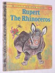 the book rupert the rhinoceros is on display