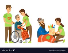 an elderly man in a wheel chair with two other people and one is holding a bottle