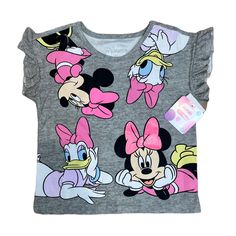 Disney Minnie Mouse Kids T-Shirt Size 6x Disney Minnie Mouse Pink T-shirt, Minnie Mouse Crew Neck Top For Disney Events, Pink Minnie Mouse T-shirt For Disney Fan Events, Disney Pink Minnie Mouse T-shirt, Playful Minnie Mouse Crew Neck Top, Multicolor Cartoon Print Tops For Disney Fan Events, Fun Pink Minnie Mouse Top, Cotton Minnie Mouse Shirt With Short Sleeves, Cute Minnie Mouse Crew Neck Shirt