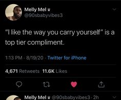 two tweets are on the same page, one is telling them to stop their compliments