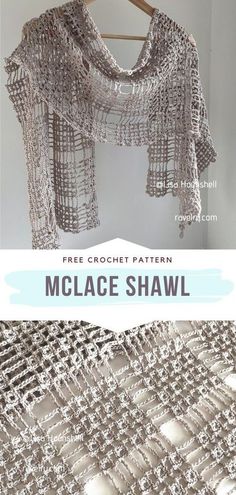 a crocheted shawl is shown with the text free crochet pattern