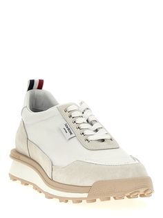 Find THOM BROWNE Alumni Trainer' Sneakers on Editorialist. 'Alumni Trainer' sneakers in eco nylon with suede details, rubber sole. THOM BROWNE 'Alumni Trainer' sneakers US MEN White Suede Sneakers With Vibram Sole, Leather Sneakers With Vibram Sole For Light Sports, Walking High-top Sneakers With Contrast Sole, White Sole High-top Sneakers For Walking, Formal Loafers, Crossbody Tote Bag, Loafer Sneakers, Latest Sneakers, Men Model