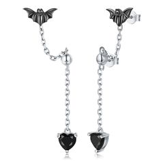 PRICES MAY VARY. 💕Vampire Bat Double Piercing Earrings🎁 Bat symbolizes the wisdom of the straight, brave and energy . Bat gothic earrings get into the Halloween spirit could protect people and block all bad things.Wearing the Double piercing earrings style bat earrings, not only could show your unique beauty in Halloween or daily life, also it will block all bad things to you. Ideal bat earrings gift for women who love bats, animals, witches, ghosts, vampires, dark and evil etc. 💕Material🎁 1 Halloween Piercings, Unsleeping City, Double Piercing Earrings, Gothic Stuff, Black Vampire, Double Piercing, Bat Earrings, Piercing Earrings, Vampire Bat