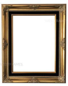 an ornate gold frame with black trim