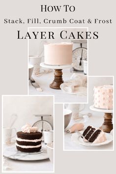 how to stack fill, crumb coat & frost layer cakes