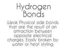 Hydrogen Bonds Cosmetology Notes, Cosmetology State Board Exam, Cosmetology Tips, Hair Anatomy, Cosmetology Instructor, Cosmetology State Board, Future Cosmetologist, Hair Knowledge, Hair Cosmetology