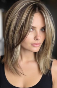 Blonde hair with dark roots can create a beautiful contrast and add depth to your look. You could go for a balayage or ombre effect, where the roots gradually transition from dark to blonde, or opt for a shadow root technique where the roots are deliberately kept darker than the rest of the hair for a more edgy style. Another idea is to incorporate subtle highlights or lowlights to blend the dark roots with the blonde strands seamlessly. Ultimately, it depends on your personal style and how bold you want to go! Blond With Dark Lowlights, Blend Dark Roots Into Blonde, Dark Blonde Hair Color With Highlights, Hair With Light Bangs, Dark Brown Lowlights In Blonde Hair, Foil Hair Color Highlights, Dark Brown Hair With Blonde Highlights Medium Length, Short Ombre Hair Brown To Blonde, Shadow Root With Highlights