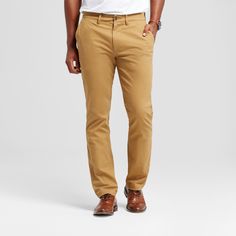 Men's Athletic Fit Hennepin Chino Pants - Goodfellow & Co Light Brown 36X34 Brown Chino Pants, Light Blue Chinos, Busy Office, Brown Chinos, Slim Fit Chino Pants, Mens Chino Pants, Slim Chinos, Chino Pants Men, Blue Chinos